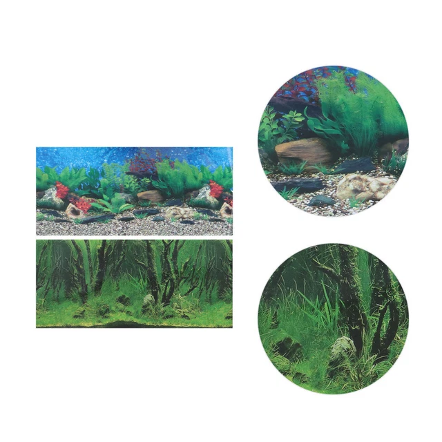 2 Sheets Underwater Poster 3d Fish Tank Stickers 3d Wallpaper Picture