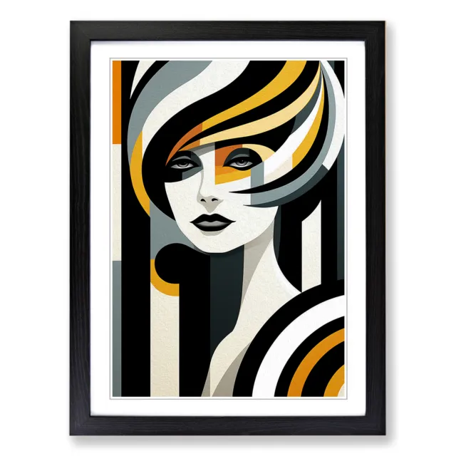 Art Deco Woman Op No.2 Wall Art Print Framed Canvas Picture Poster Decor