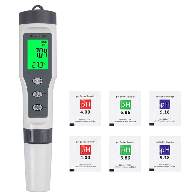 CAMWAY Digital PH Meter Water Ph Tester ATC 3 in 1 PH TDS Temp Water Quality for