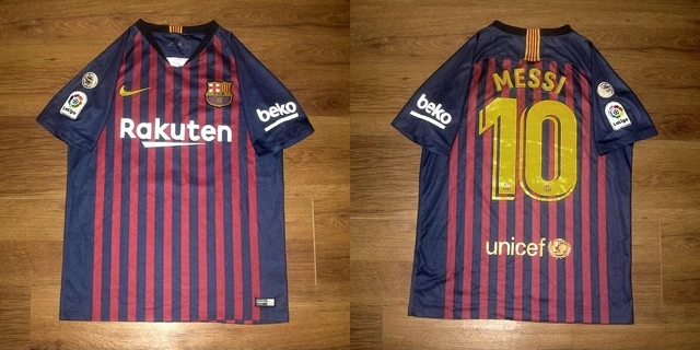 Nike FC BARCELONA #10 MESSI 2018-2019 Home Shirt Jersey Argentina Spain SIZE: S
