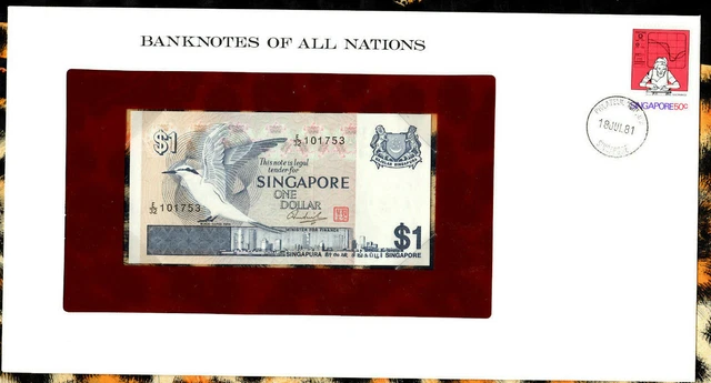 Banknotes of All Nations Singapore P 9 1 Dollar 1976 Prefix E/32 101753