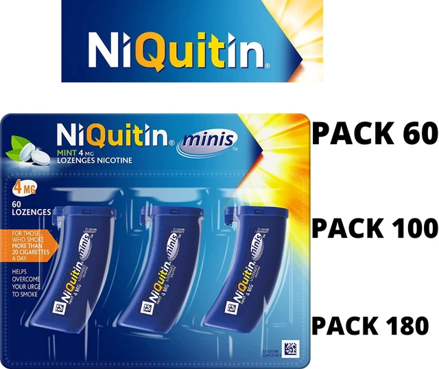 NiQuitin Minis Menthe 4MG Multi Pack 60-100- 180 Pastilles Neuf