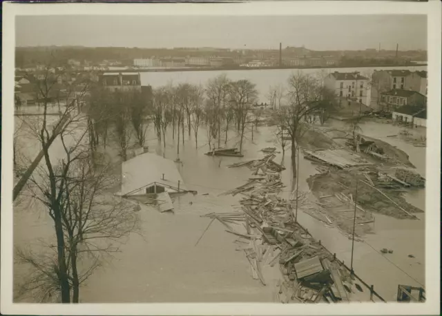 M. Branger, France, Inondations de Janvier 1910 à Colombes (Hauts de Seine) Vint