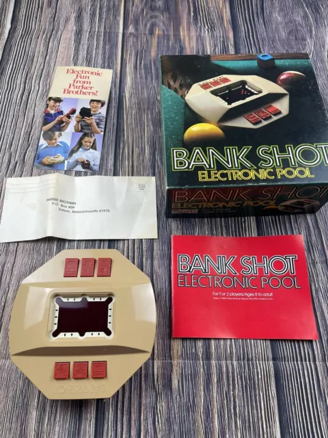 Vintage 1980 Parker Brothers Bank Shot Electronic Pool Game Working Original Box