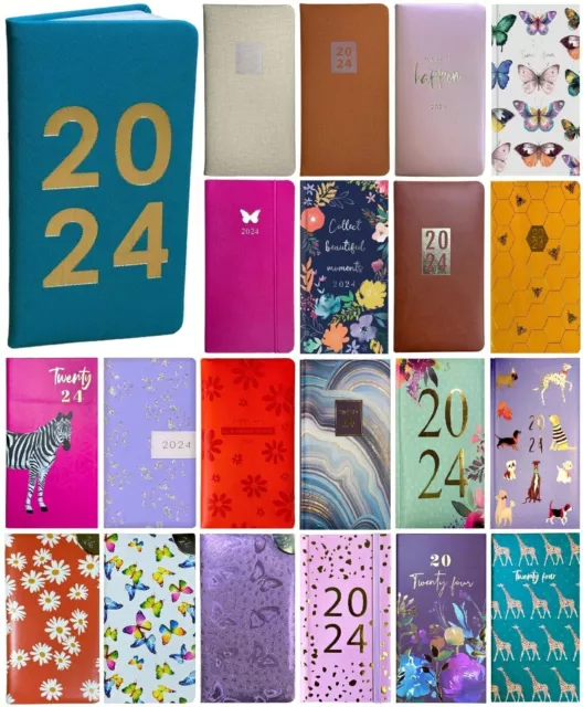 2024 Diary Pocket Small / Slim Line Metal Corner Week To View Cute Fashion Diary