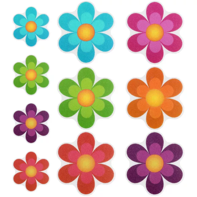 Adhesive Safety Tread Colorful Flower Stickers Shower Sticker Decals