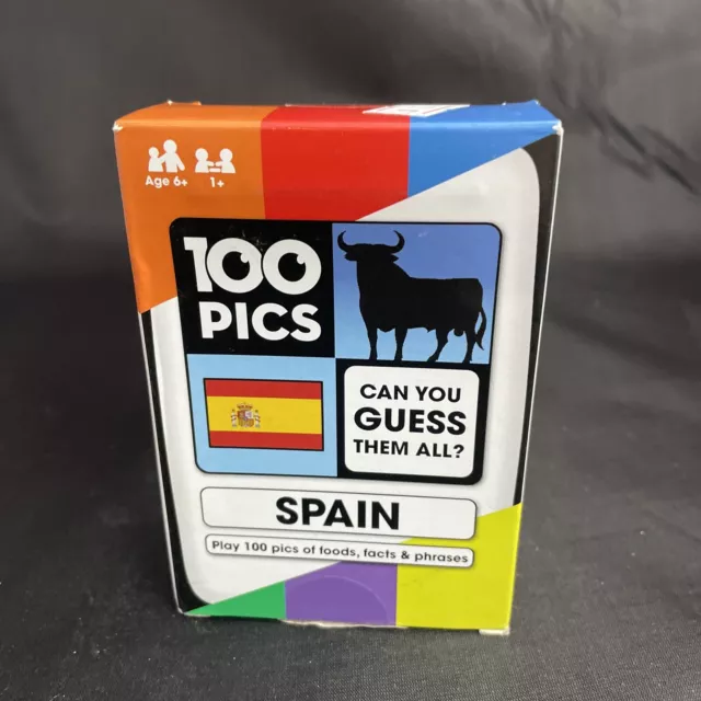 SPAIN Poptacular 100 Pics Quiz Activity Flash Card Game for Ages 6 and Up