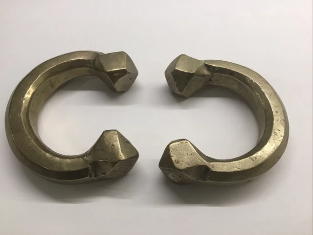 West Africa Tribal Currency Bracelets, Solid Metal Brass? Silver?