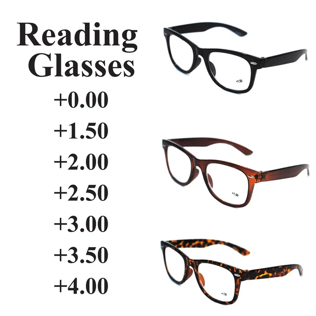 Trendy Reading Glasses +0.00 to +4.00 Mens Ladies Nerd Retro Geek
