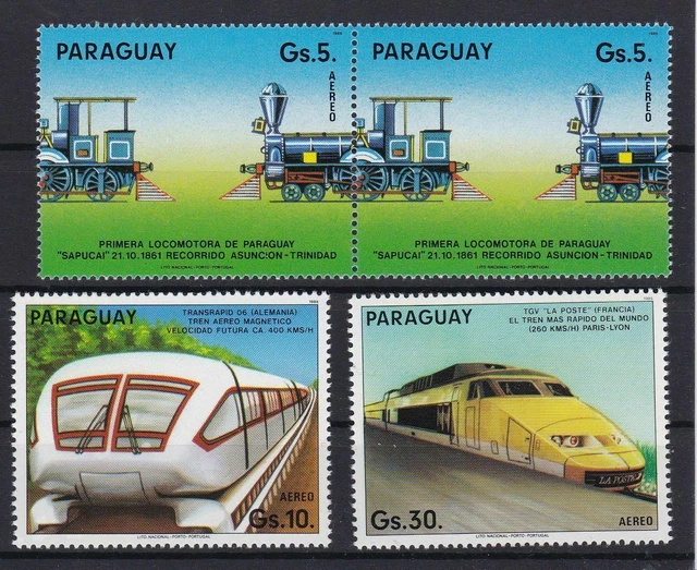Paraguay 3870/3872 postfr./mnh Einbahn railway -08595