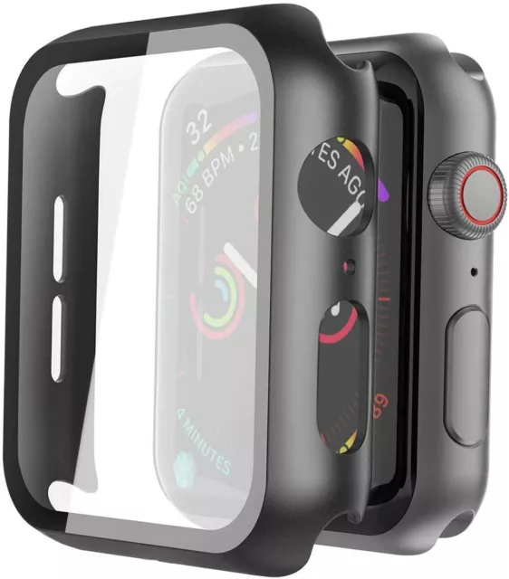 Hülle für Apple Watch Series 6 5 4 SE 40mm / 44mm Case 360 Displayschutz Schwarz