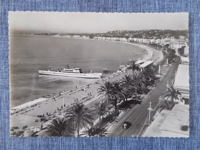 Promenade des Anglais Nice France Vintage Postcard Unposted Mediterranean Ship