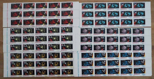 2001 Rumänien; 200 Serien Tierkreiszeichen, **/MNH, MiNr. 5620/25, ME 1100,-