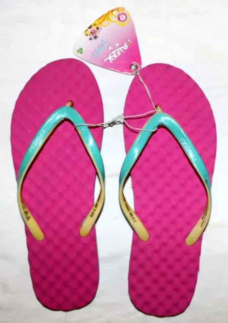 Ladies Frisky Pink / Blue Flip Flop Sandals Size 9 LOOK!