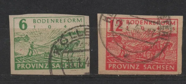 .SBZ-Provinz Sachsen 85 - 86  (Bodenreform) gestempelt