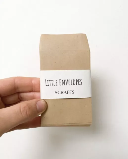 50 X Small Kraft Paper Envelopes, Mini Manila Brown Gummed Office Envelopes,