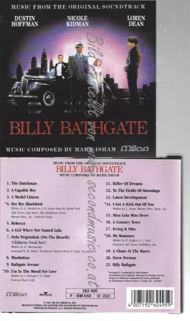 Cd--Mark Isham--    Billy Bathgate -  Soundtrack-