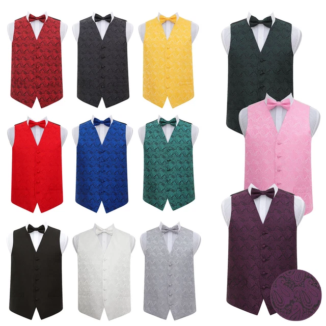 Set cravatta fiocco vita uomo ragazzo tessuto floreale paisley smoking matrimonio di DQT