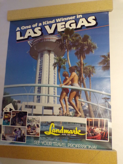 Vtg Landmark Hotel&  Casino Travel Poster 28" x 22"