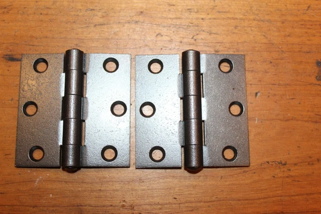 Pair of Restored 2-1/2" X 2-1/2" Vintage Stanley Fixed Pinned Hinges   E-45