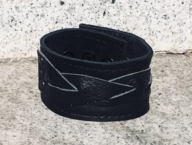 Bracelet De Poignet Cuir Punk Réglable Avec 4 Clous Et Crâne Gothique - 21 Cm - Neuf Avec étiquettes