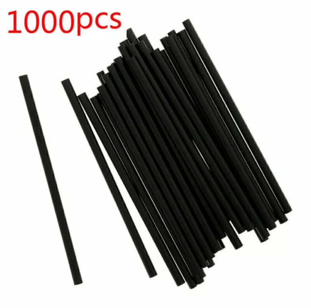 Pack of 1000 Jumbo Straws/Drinking Straws/Plastic Tubes Black/Transparent NEW