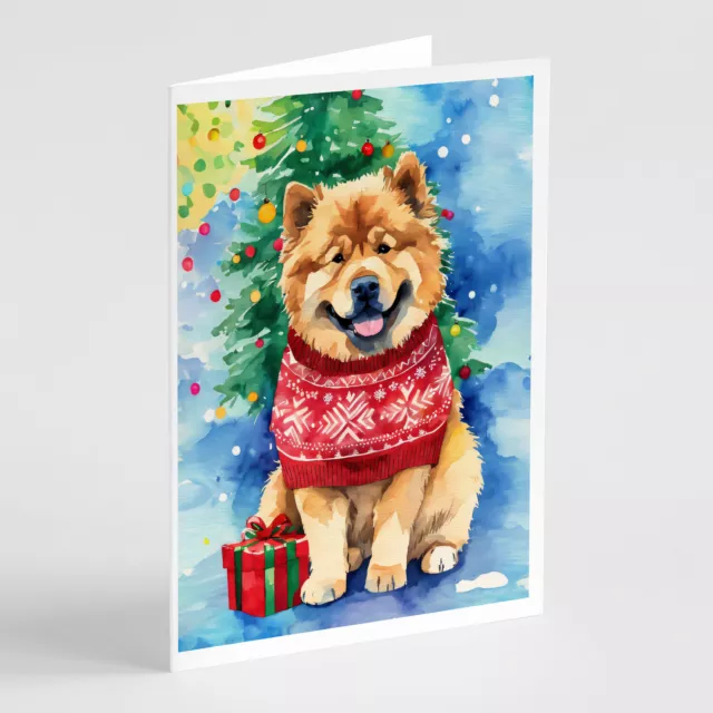 Chow Chow Christmas Greeting Cards and Envelopes Pack of 8 DAC3426GCA7P