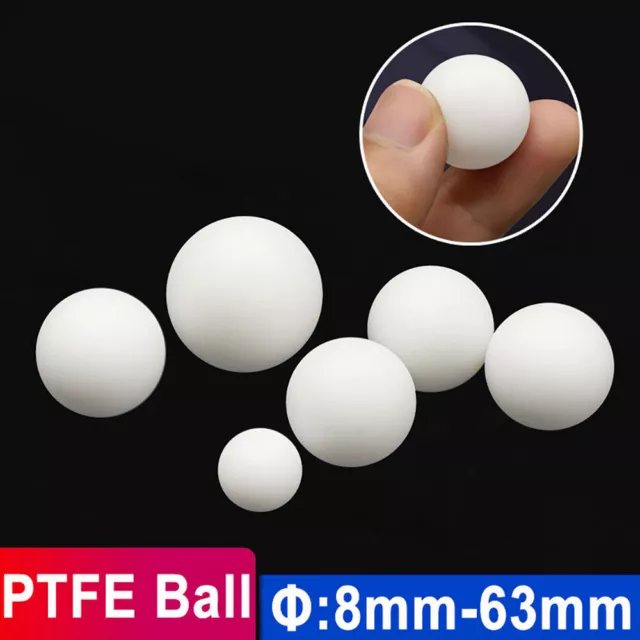 Solid White PTFE Ball Dia 3-63mm Plastic Spheres For Diaphragm Pumps Seal Valve