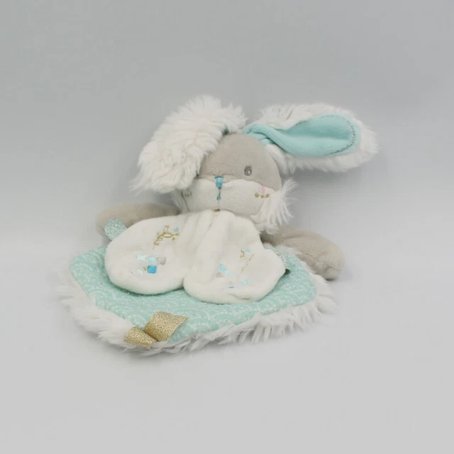 Doudou et compagnie plat lapin gris bleu blanc - 28572