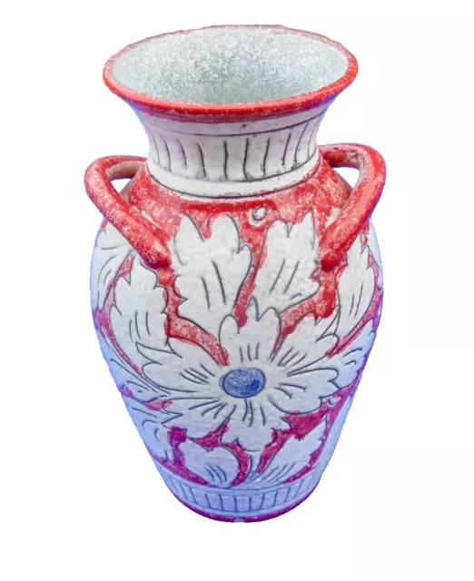 Très  Grand Vase  Ceramique Émaillée Polychrome  - Artiste A Identifier