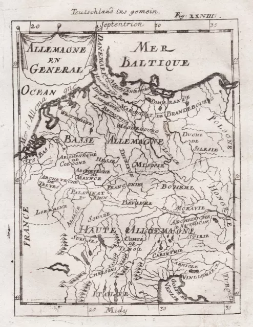 Deutschland Deutsches Reich Germany map Karte Mallet Kupferstich 1719