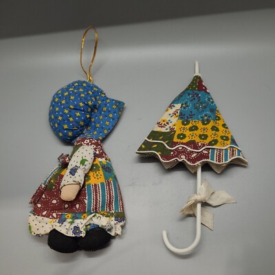 Vintage Holly Hobbie 6-8" American Greetings Ornaments Trim Plush and Paper