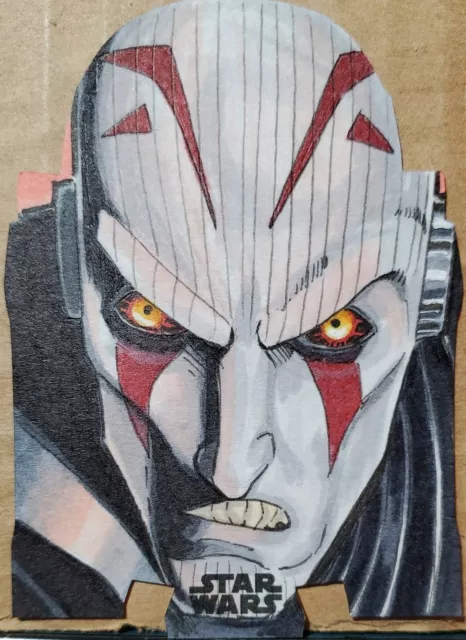 2022 Topps Finest Grand Inquisitor Star Wars Shaped Sketch card by Tom Amici