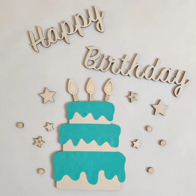 Wall Ornament Burr-free Removable Felt Cloth Birthday Cake Poster Universal