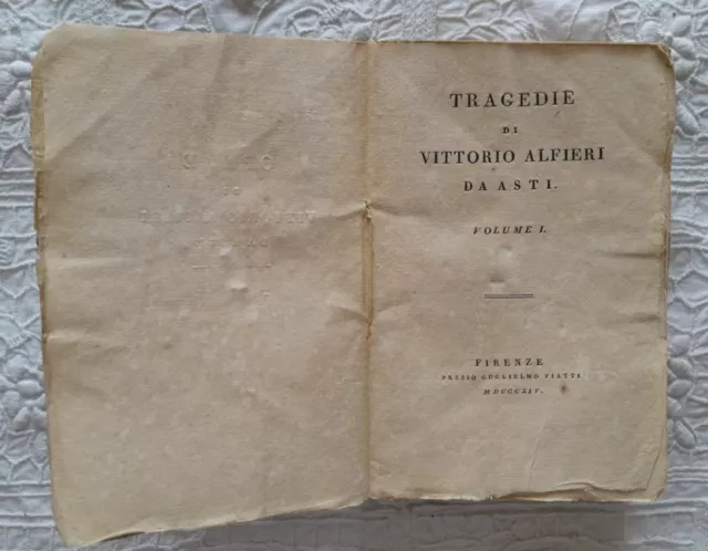 LIBRI ANTICHI lotto, volumi N. 5.  -OPERE DI VITTORIO ALFIERI  da ASTI  1814