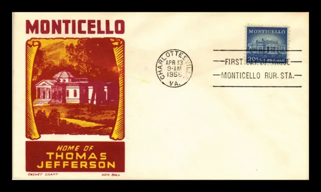 Dr Jim Stamps Us Cover Monticello Thomas Jefferson Fdc Ken Boll Cachet Craft