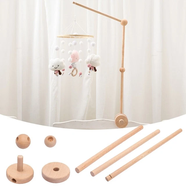 Rattles Bracket Set Bed Bell Support Wooden Stand Infant Crib Toys Holder