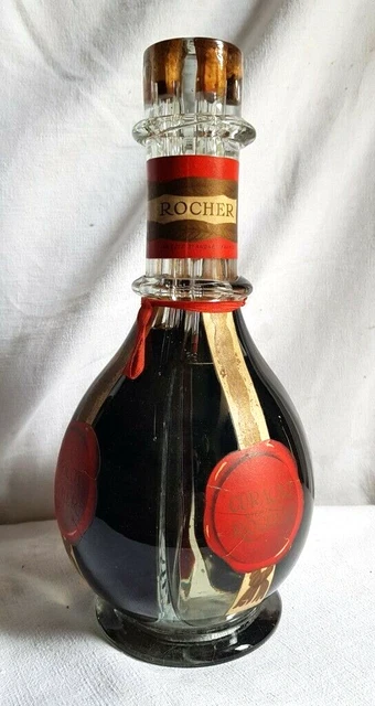 exceptionnelle bouteille 4 compartiments liqueur pleine 28cm  +4 bouchons verre