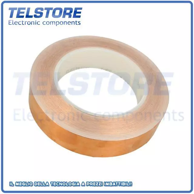 1rotolo 0 Nastro termoconduttiva W 25mm L 33m Thk 0,066mm rame 4,4N/cm  .