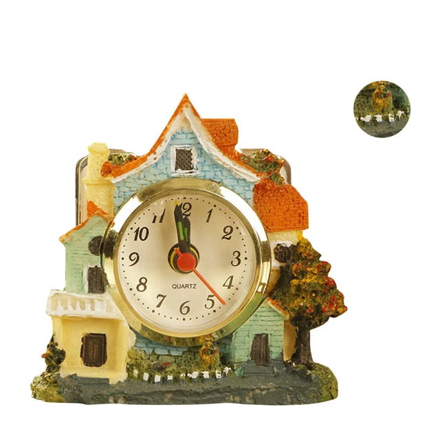 1 pieza Estilo Europeo Forma de Castillo Reloj Alarma Vintage En Forma de Castillo Reloj Alarma De