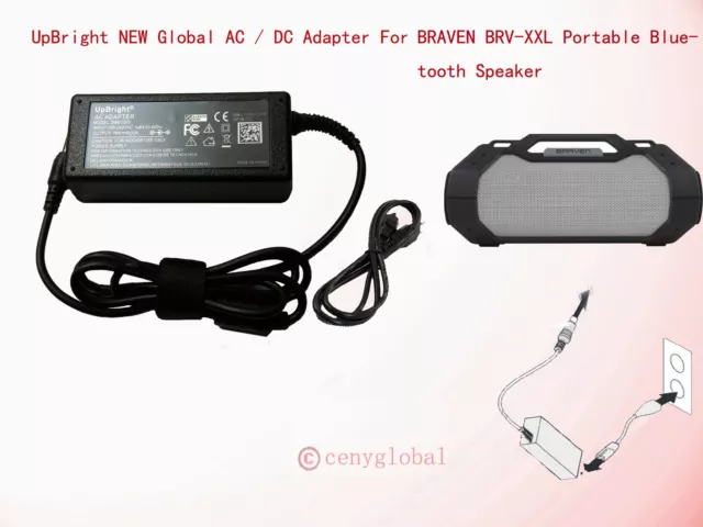  12V Charger Replacement for Braven Bluetooth Speaker