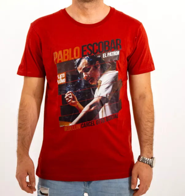 Maglietta Pablo Escobar El Patron argento o piombo gangster sciarpa padrino del padrino