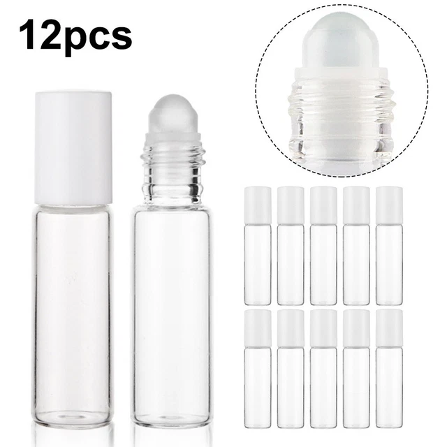 12 PIEZAS Botella de vidrio vacío enrollable bola de perfume botellas 10 ml
