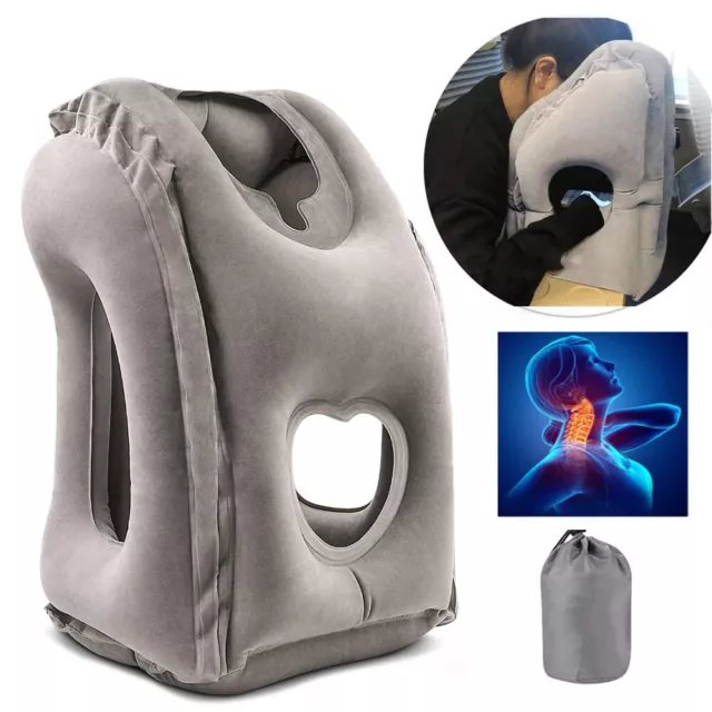 1X Inflatable Travel Pillow for Airplane Neck Air Pillow for Sleeping Car Office