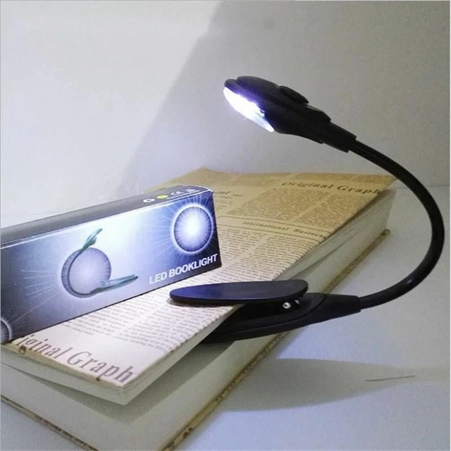 1 Pc Led Book Light Mini Clip-On Flexible Bright LED Lamp Light Book Reading