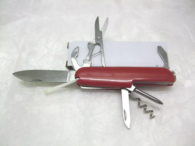 funktionelles Taschenmesser/8 Funktionen aus Edelstahl~Stil wie Schweizer-Messer