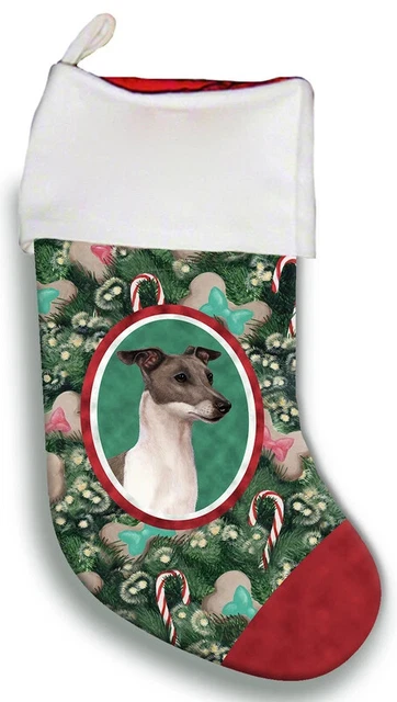 Christmas Stocking - Blue and White Italian Greyhound 11983