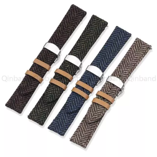 Vintage Leather Watch Strap 18mm 20mm 22mm Nylon Band for Tudor for OMEGA for DW