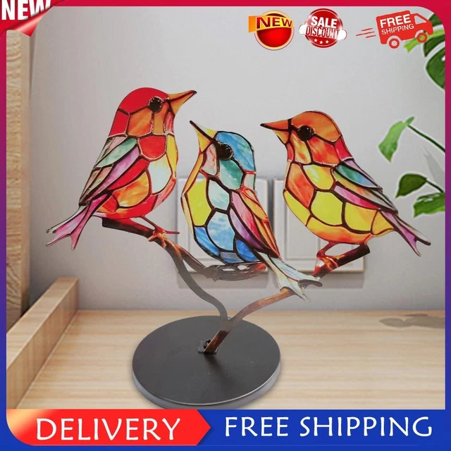 Metall Kolibri Vogelstatuen Kunstwerk Dekoration Zuhause Garten Miniaturen (3 Vö