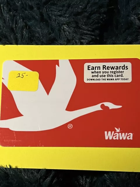 #109…$25.00 WAWA Gift Card…..nice Rewards..free shipping!! NEW